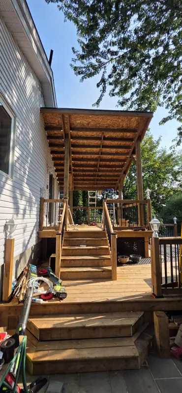 Pergola and deck stairs